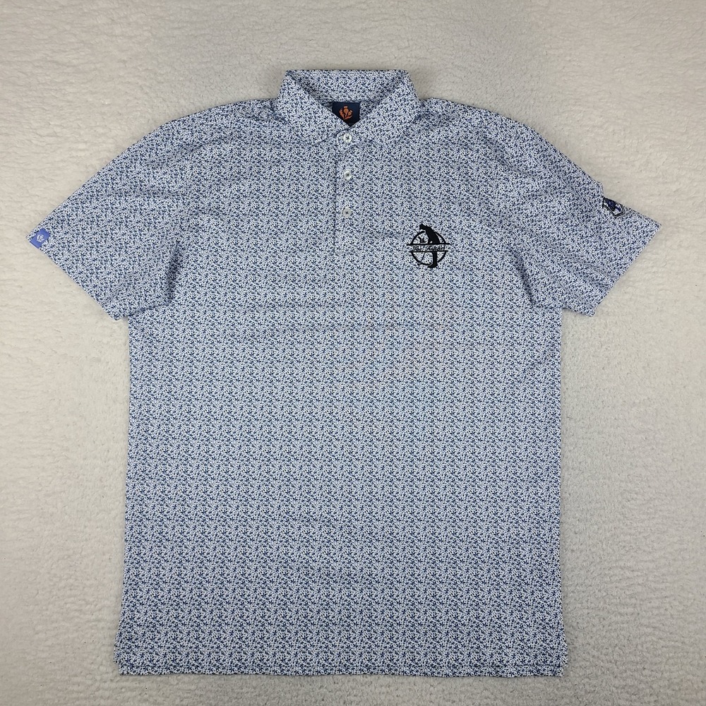 Donald Ross Sport Polo Shirt Mens Medium Blue Performance Golf Short Sleeve
